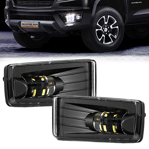 Auxbeam LED Fog Lights DOT Approved for Chevy Silverado 2007-2016 Avalanche 2007-2015 Suburban 2007-2017 Tahoe 2007-2017 GMC Yukon 15-16 Pickup Truck Bumper Driving Fog Lamps, 1 Pair, Black