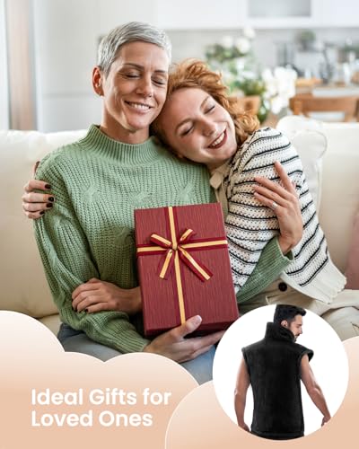 Image of RENPHO King Size Heating Pad for Back, Mothers Day Gifts & Birthday Gifts for Mom Wife Men, FSA Eligible, 24 inchx37 inch XL Large Weighted Electric Heat Pad for Neck and Shoulders, ETL Certified, Black