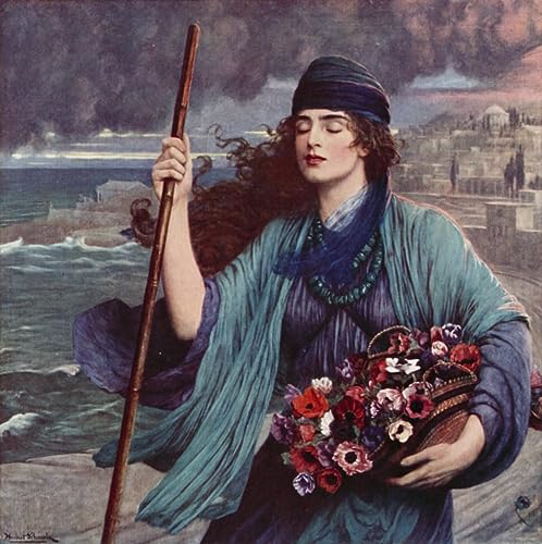 Tableau Nydia l'aveugle de Pompéi Herbert Gustave Schmalz décoration chambre 60x90