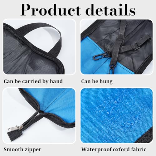 Image of GORGECRAFT Drum Stick Bag Portable Drumstick Zipper Bag with Handle 47cmx20cm Drum Stick Holder with Floor Tom Attachments Blue Carrying Handbag for Percussion Drumstick Mallets Brushes Storage