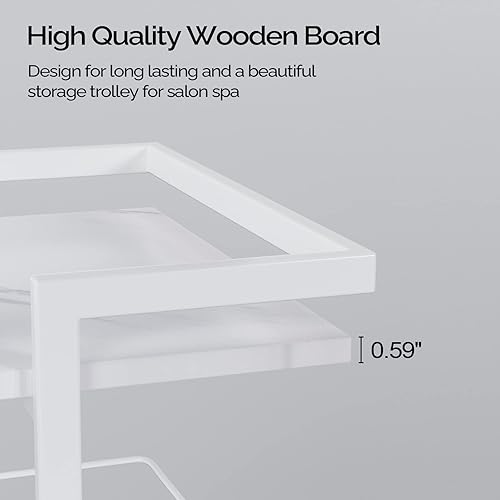Miniatura 7 de Carrito de salón con ruedas con tres bandejas, carrito de almacenamiento de esteticista para masajes faciales tatuajes, carrito rodante de salón,