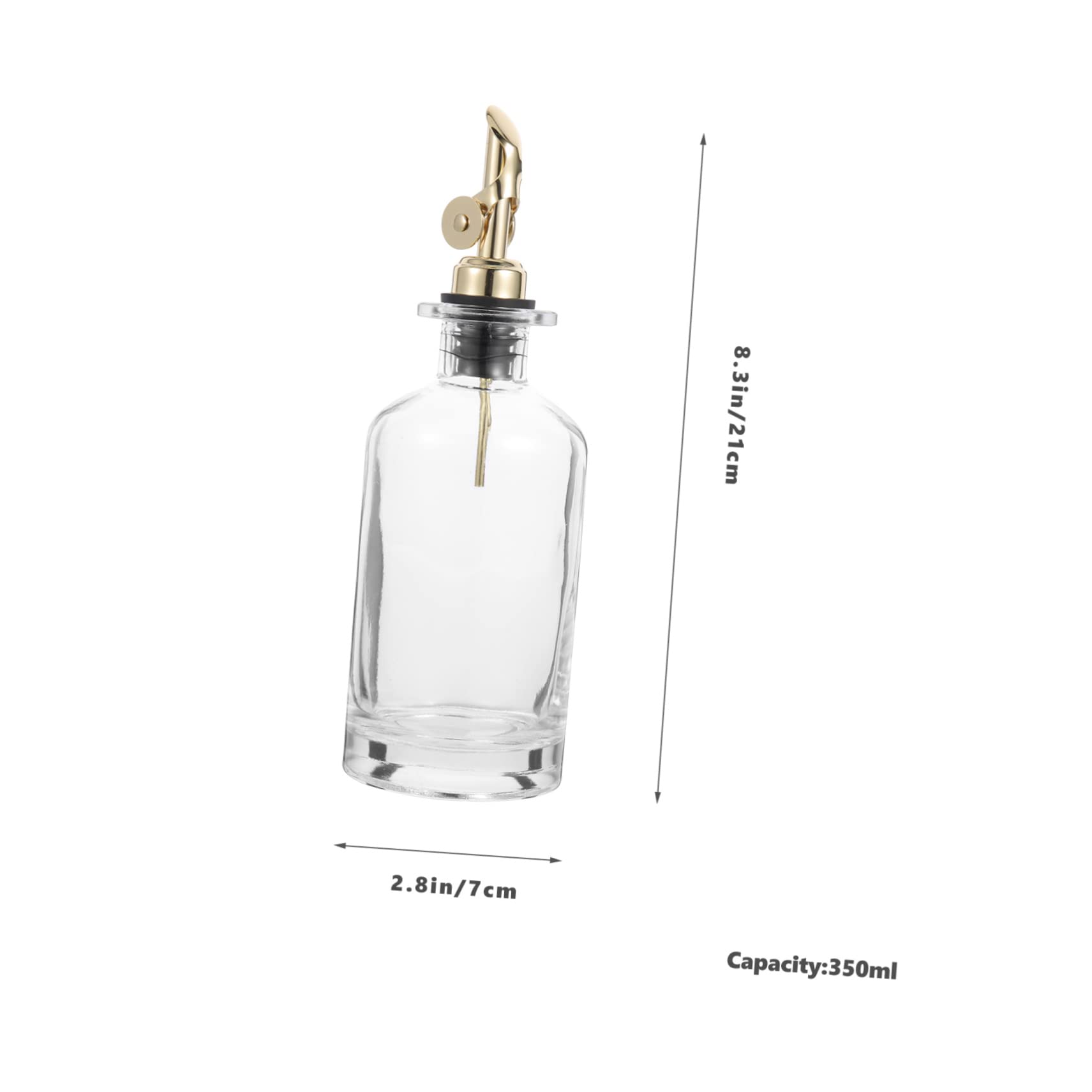 TOPBATHY Dispenser per Olio e Aceto Apertura Automatica Controllo del Flusso, 2 Bottiglie, in Vetro e Acciaio Inox, 350ml, per Cucina e Barbecue