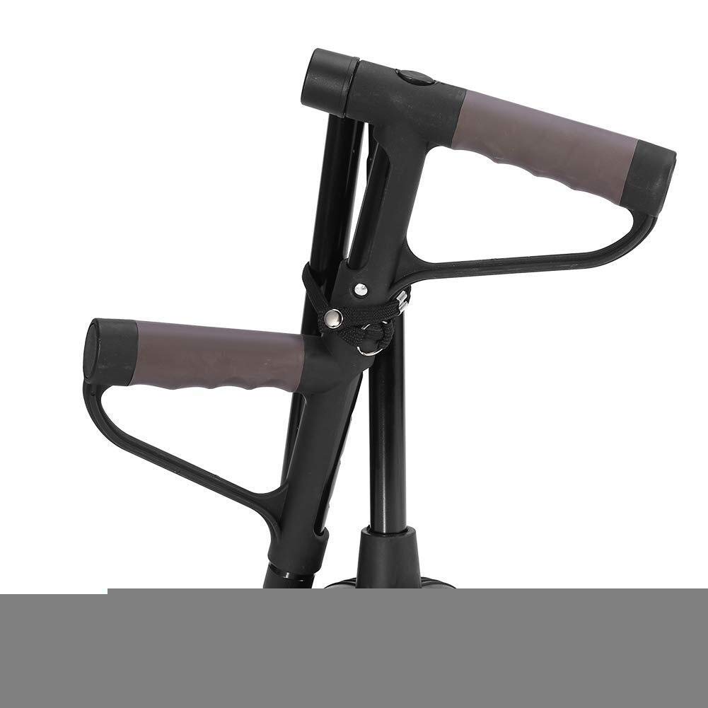 Bastón con Mango en T Doble, bastón de Seguridad de Viaje Plegable Antideslizante retráctil con luz LED para muletas para Ancianos Star of Light