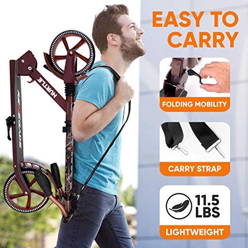 Image of Lightweight and Foldable Kick Scooter - Adjustable Scooter for Teens and Adult, Alloy Deck with High Impact Wheels (Real Tree)