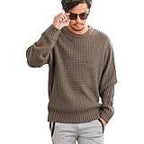 [キャバリア] メンズ ユニセックス セーター ニット クルーネック ワッフル ヘビーウェイト 長袖 CAJP21-06 46(L) CHA(チャコール)