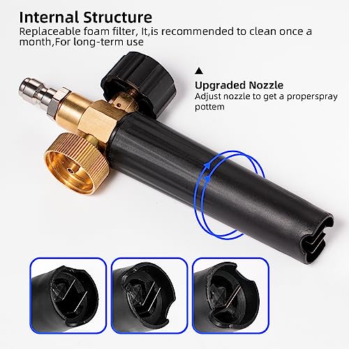 YUET 1/4" Quick Release Snow Foam Lance Foam Gun - Image 3