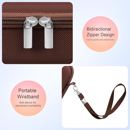 Image of Elonbo Camera Case for Panasonic LUMIX ZS99 / TZ99 / ZS80 / ZS70 / ZS300 / ZS200 / ZS100 / LX10 Point and Shoot Camera. Panasonic LUMIX Digital Camera Carrying Case. Mesh Pocket fits Battery, Coffee color