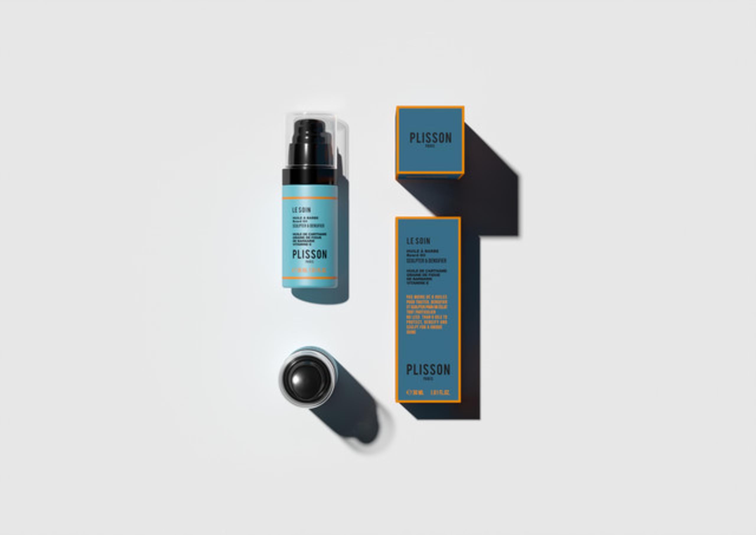 Plisson - Huile à Barbe aux 6 Huiles, Enrichie à la Vitamine E Naturelle - 99% d’Ingrédients d’Origine Naturelle - Fabrication Française - 30 ml
