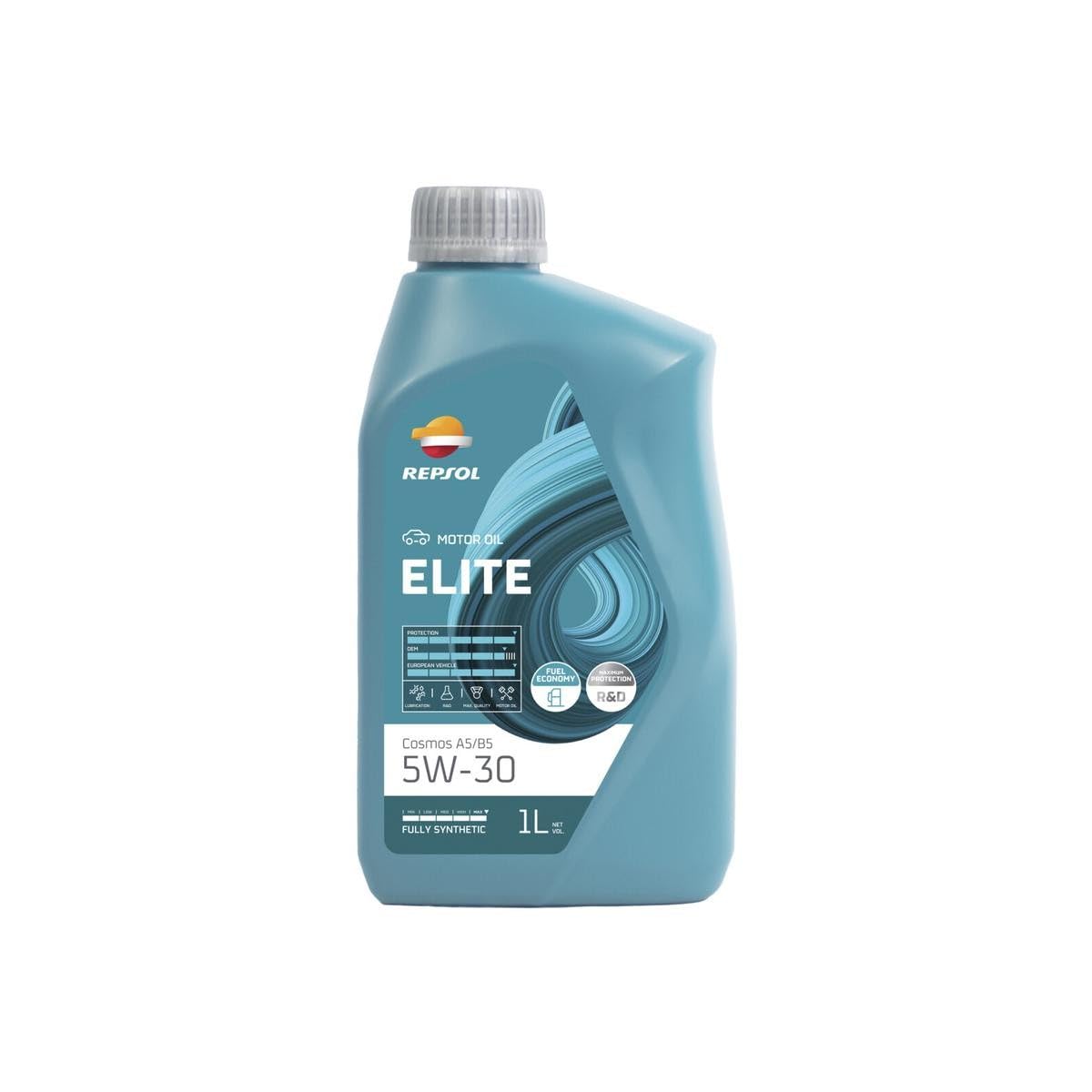 REPSOL Olio motore ELITE 5W-​30 olio 1 L Compatibilità con FORD Fiesta Mk6 Hatchback JA8, JR8 Fiesta Mk5 Hatchback JH1, JD1, JH3, JD3 Transit Custom V362 Van FY, FZ Focus II Hatchback DA, HCP, DP