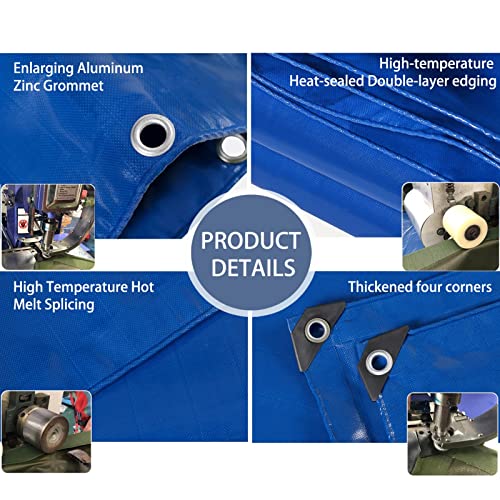 Lona impermeable de 450g/m² con ojales altamente resistente para proteger camping y suelos 5