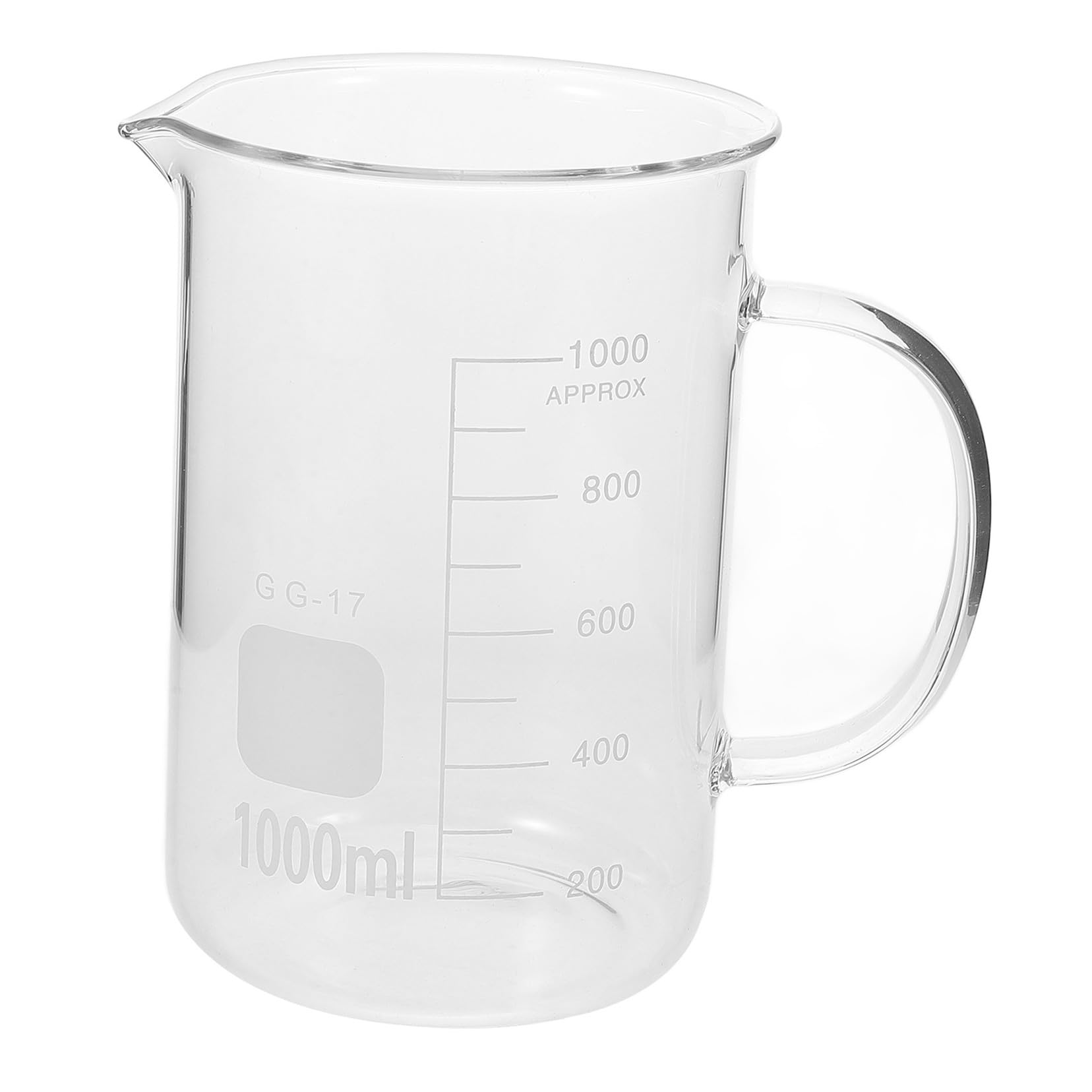 Gatuida Messbecherglas mit Griff und Ausguss 1000 Ml aus Glas für Präzises Ausgießen und Einfaches Tragen für Küchen und Andere Anwendungen