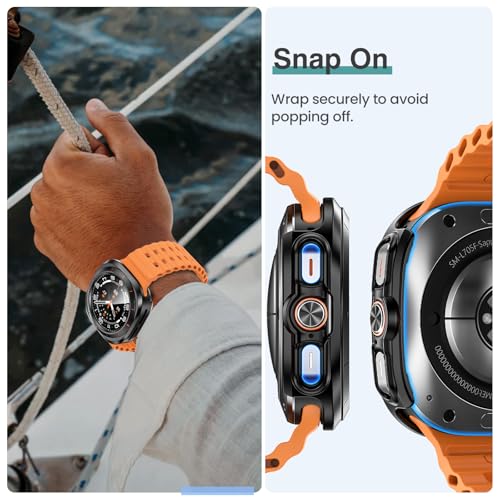 Image of Tensea [5+5Pack for Samsung Galaxy Watch Ultra 2025 / Galaxy Watch 7 Ultra 2024 47mm Accessories, Hard PC Bumper /HD Anti-Fog Tempered Glass Protective Film, Face Cover Set for Women Men