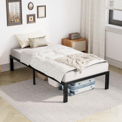 Image of OLIXIS 14in Twin Metal Bed Frame, Sturdy Support, 500LBS