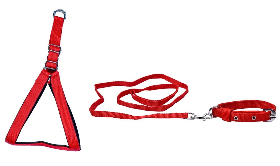 Tame Love™ Adjustable Breathable Dog Chest Belt Harness Collar and Leash Combo for Medium Dogs of All Breeds | Comfortable for Training, Walking, Running(Red,1 Inch) (B08K4LFQV4) Amazon Price History, Amazon Price Tracker