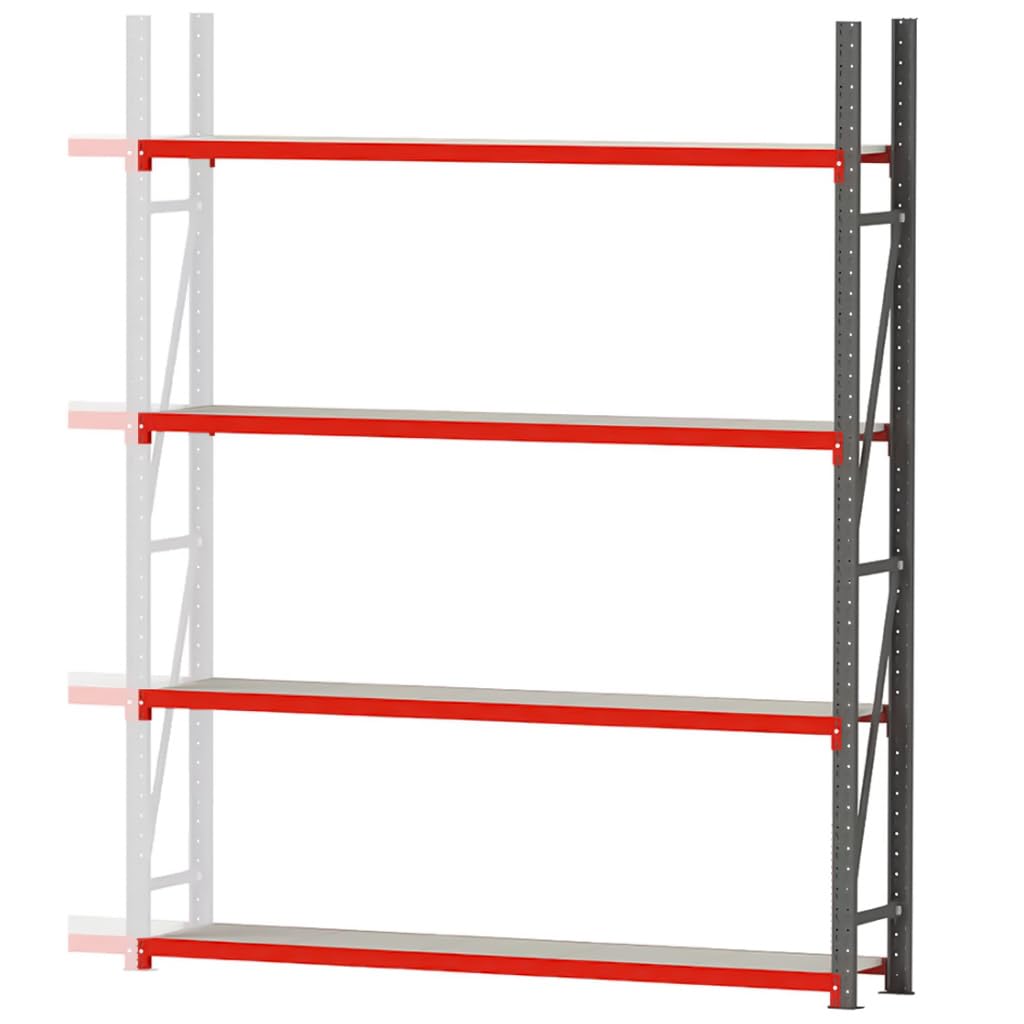 REGAŁ MAGAZYNOWY Metalowy 4-PÓŁKOWY 240x258,5x40 cm 1000KG Dostawny FORTIS