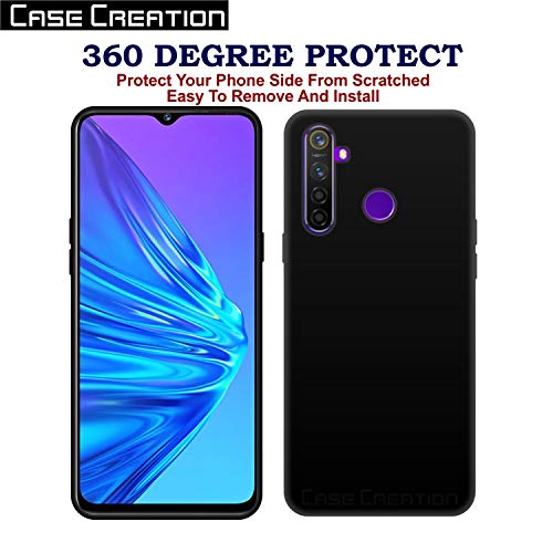 Image of Case Creation Compatible with Realme 7 Pro 2021 Back case, Realme 7 Pro Slim Flexible Smart Look case with 360 Camera All Angle Protection (Pure Black)