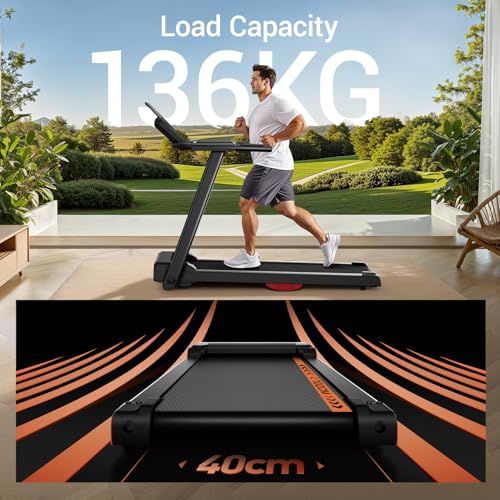 UMAY Laufband Für Zuhause Klappbar 12km/h,Laufbänder 2,5PS/1800W mit Herzfrequenzmonitor, APP und...