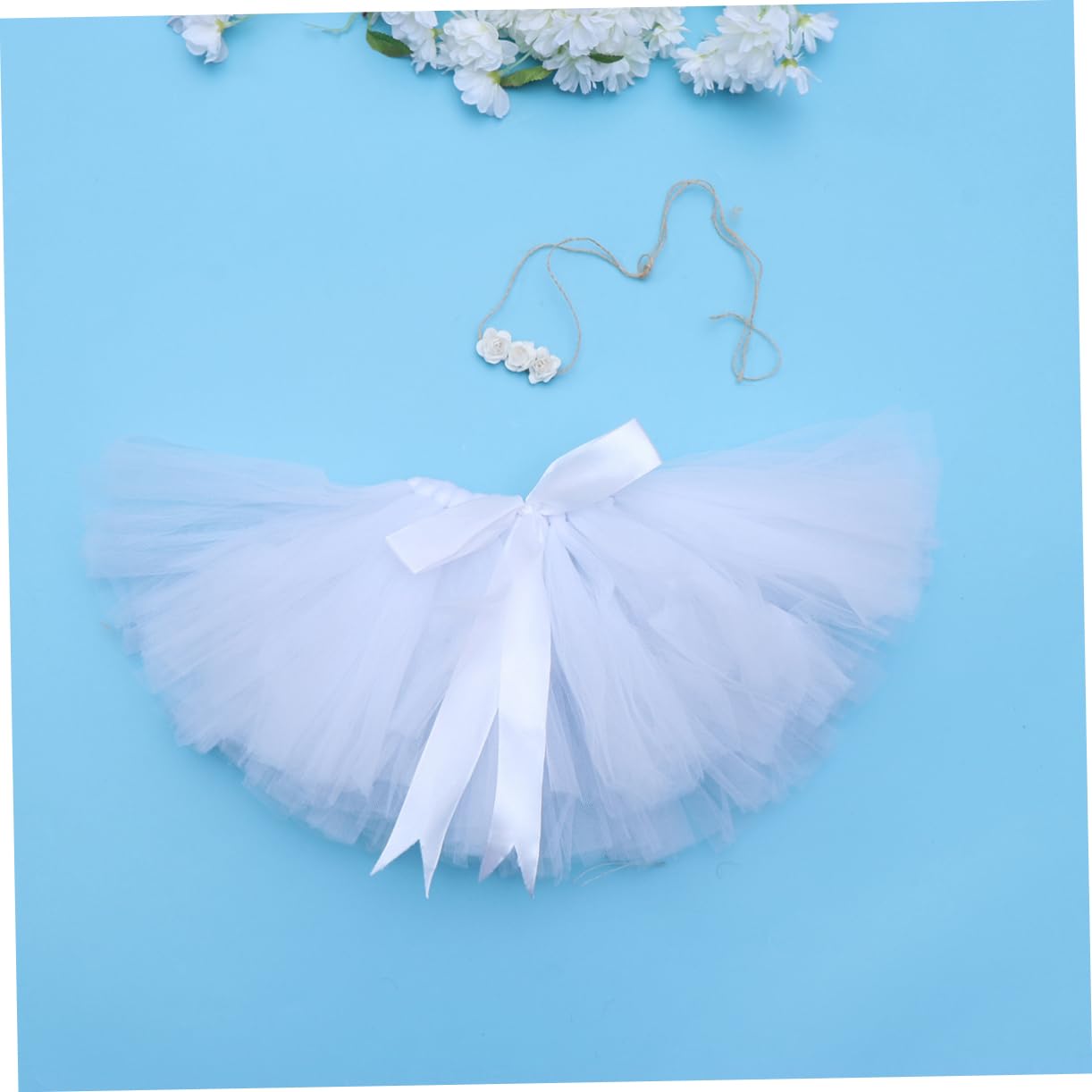 Abaodam 3piezas Falda Tutu De Tul Para Bebés Con Diadema Floral Traje De Fotografía Para Niñas De Meses Vestido De Princesa Color Ropa Para Nuevos Nacidos y Celebraciones