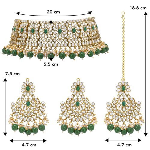 Image of Peora Crystal Faux Pearl Necklace & Jewellery Set Gift for Women