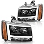 DWVO LED Headlights Assembly Compatible with Chevrolet Tahoe Suburban 2007-2014 /Chevy Avalanche 2007 2008 2009 2010 2011 2012 2013 Projector Headlamp
