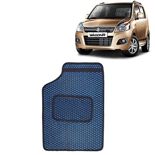 Image of Kingsway Dotted Design Car Floor Foot Mats Universal Fit for Maruti Suzuki Wagon R, Model Year : 2010-2018, Water and Dustproof, Color Blue, Set of 5 Pieces