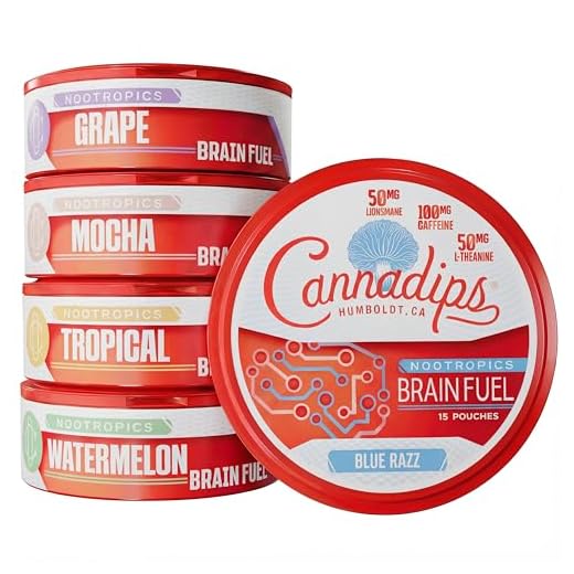 Cannadips - Variety Pack Nootropic Caffeine Pouches, Made in USA, 5-Pack