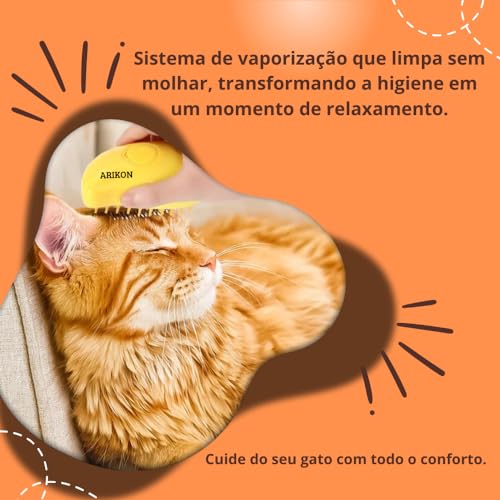 Escova Para Gatos Escova Para Cachorros A Vapor Removedora Tira Pelos com Vaporização 3 em 1 - Massa