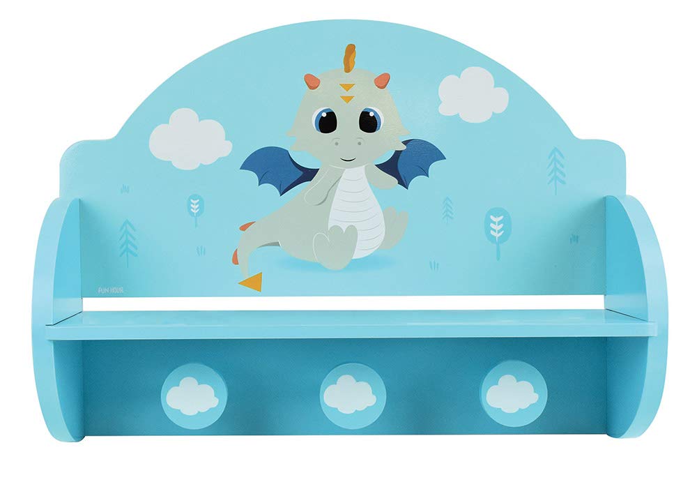 FUN HOUSE 713338 Leon Le Dragon Etagère Porte Manteau pour Enfant H.33 X L.45 X P.14 cm