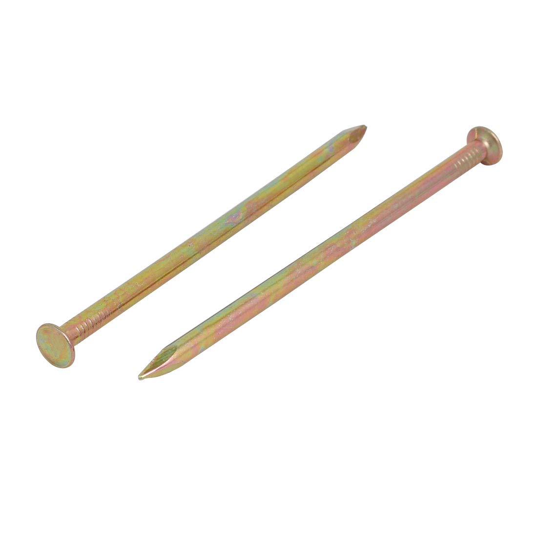 Aexit 100mm Length Fastener Fiber Concrete Cement Wall Zinc Alloy Point Tip Wire Nails 5pcs Model:69as157qo75