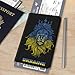 Passport Holder Cover Lion Ukraine Ukrainian Flag PU Leather Case Wallet Passport Book Protector for Women Men Flying Travel Fashion Gift