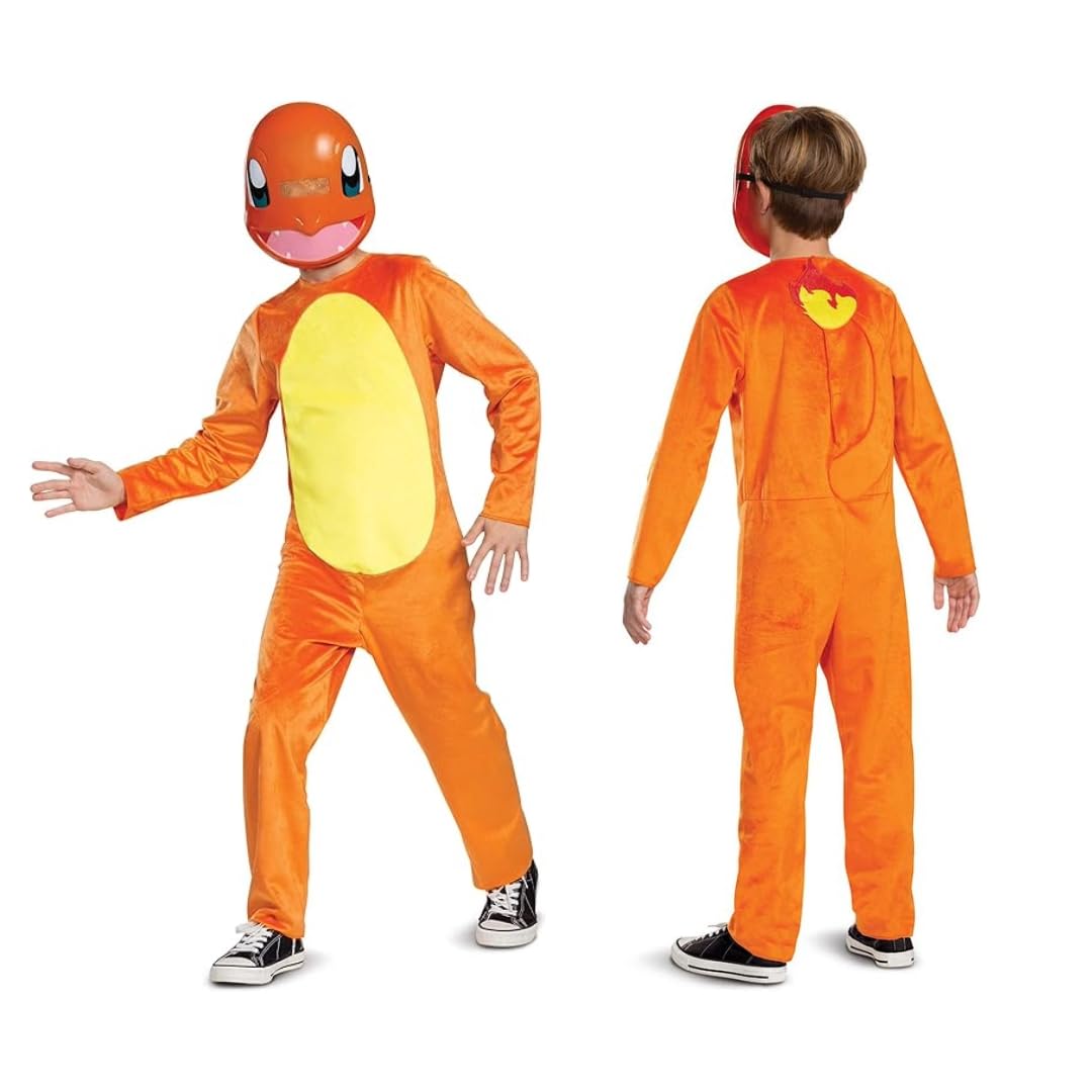 Disguise Pokemon Charmander Kids Costume, Children's Classic Character Outfit, Child Size Medium (7-8)