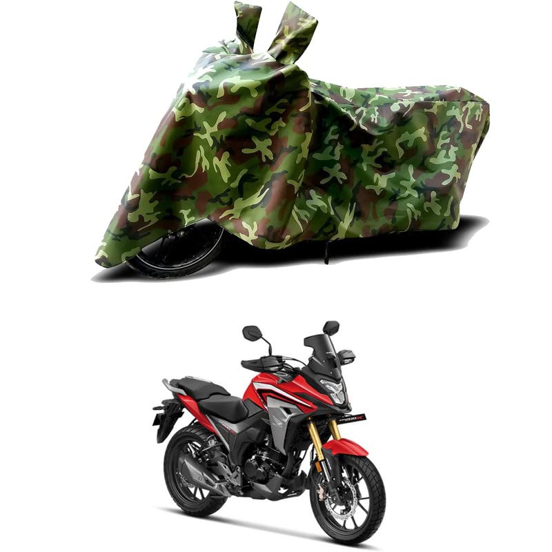 Image of 100% Water Resistant Full Bike Scooty Two Wheeler Body Cover Compatible for Honda CB200X DX /UV-Rays /Heat Protection /Birds Dropping /Scratchproof /Dust Proof /Waterproof /All Varients[Green MJ]