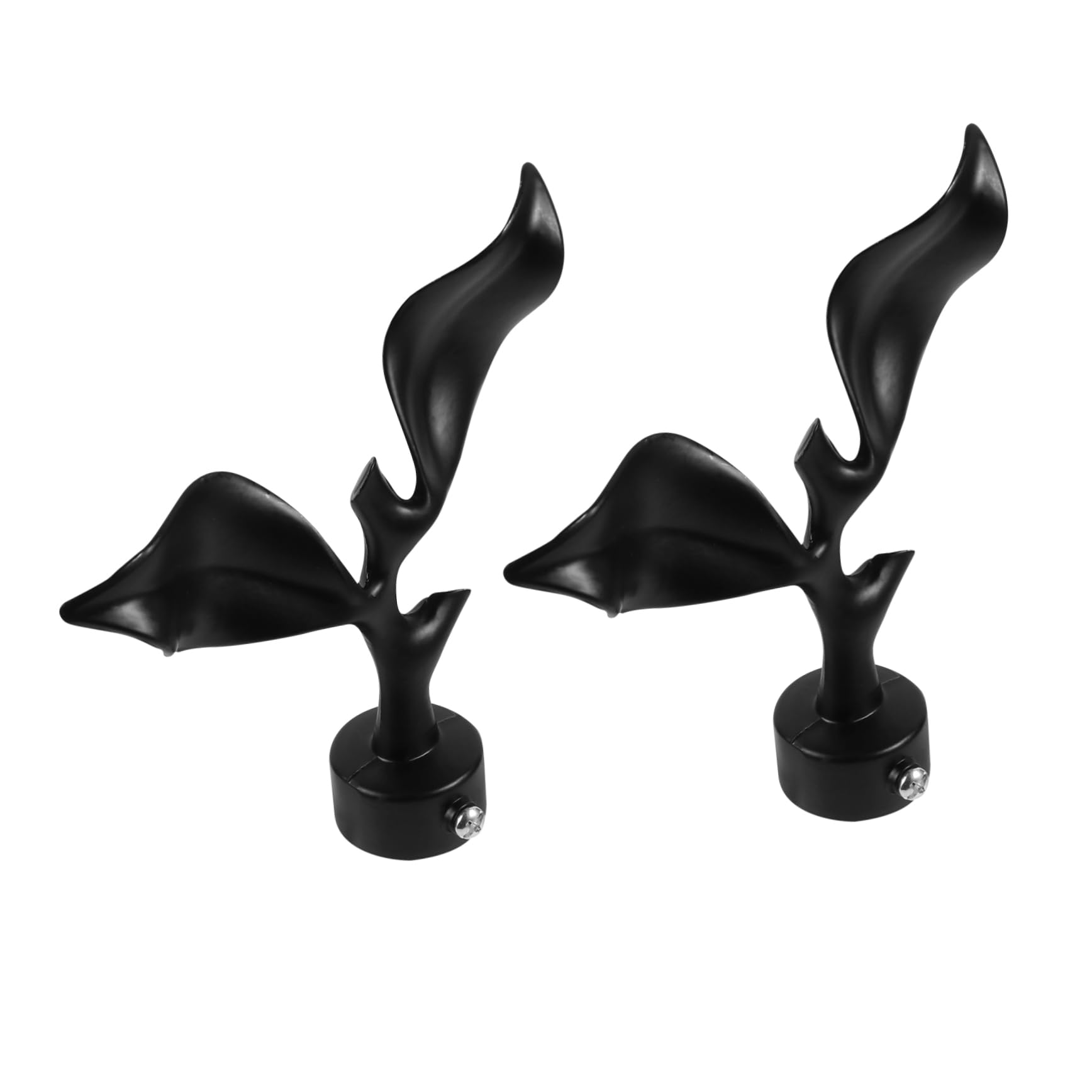 GOOHOCHY 2Pcs Decorative Curtain Rod Matte Leaf Design Sturdy Curtain Bar Fittings Easy to Install for Window