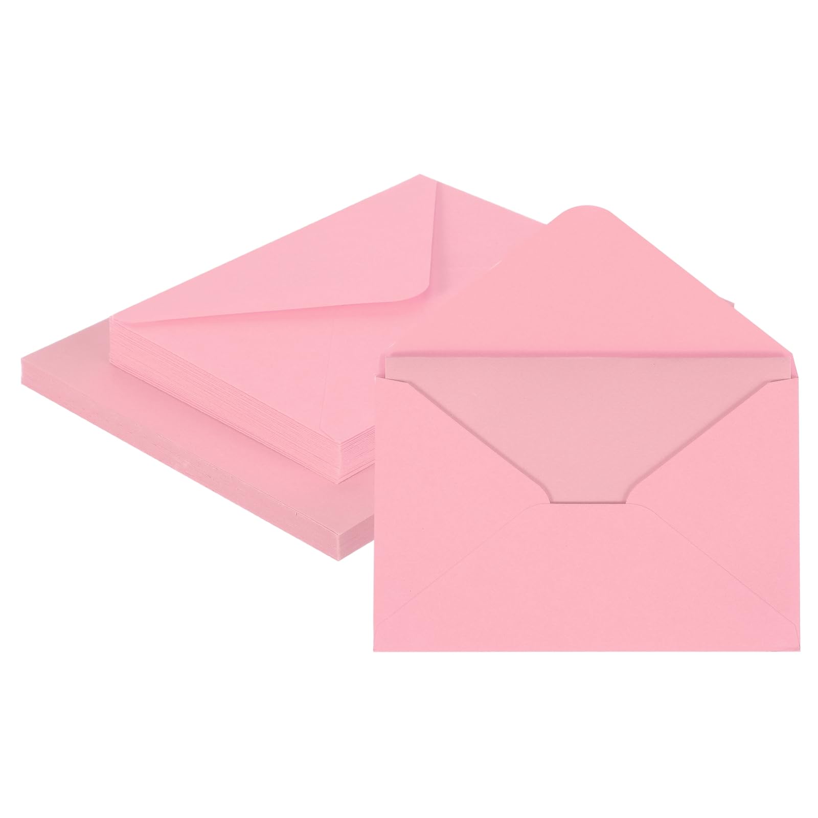 sourcing map 25 Pack 5.9x7.9 Blank Cardstock Paper with Envelope, Pink Card Stock Bulk Thick Folded Heavy Cardstock Paper for Printer DIY Cards Greeting Gift Wedding Postcards