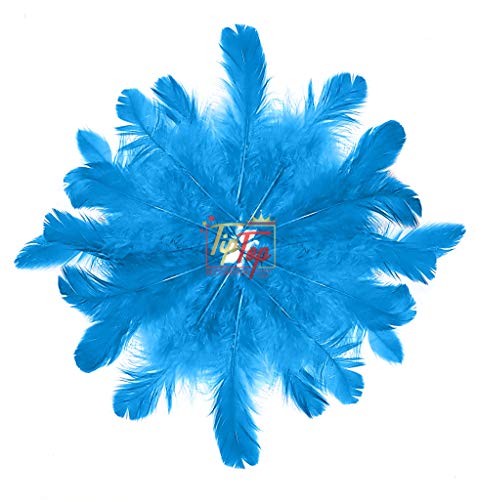 Image of Natural Dyed Feathers 10 cm (80 pieces) (Light Blue)