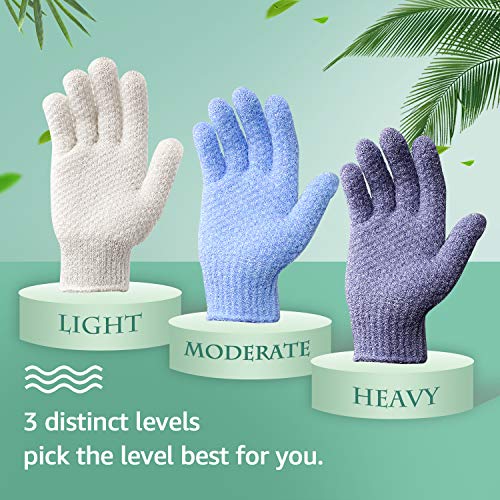 Evridwear Exfoliating Dual Texture Bath Gloves For Shower, Spa, Massage And Body Scrubs, Dead Skin Cell Remover, Gloves With Hanging Loop (1 Pair Heavy Glove) #TOP5