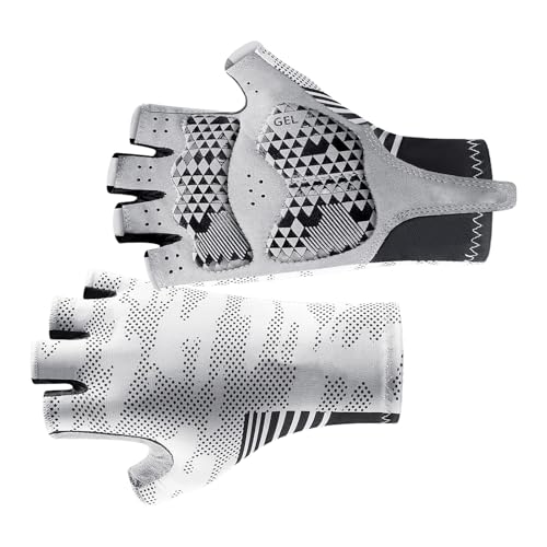 Avejjbaey Guantes de ciclismo multiusos con diseño de protección solar, acolchado reforzado en la palma ergonómica, para ciclismo y actividades al aire libre, guantes de ciclismo
