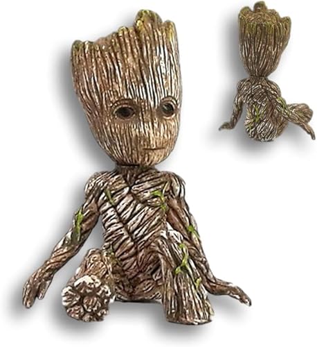 ZEshops Miniature Fairy Garden Sitting Groot Figurine PVC Statue Groot in for Kids Home Car Decor Gift