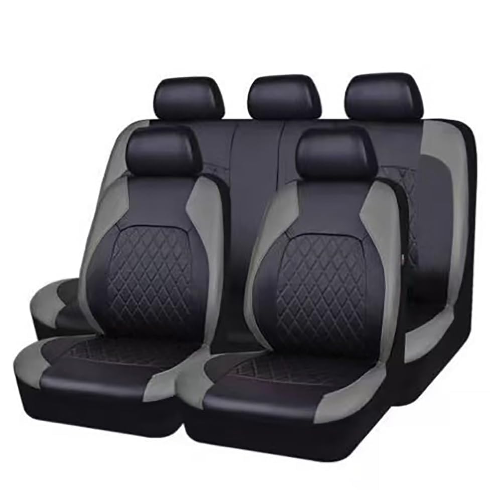 HFFTYU Leather Car Seat Covers for Seat Arona Arona FR Altea FR Ateca Ateca FR Marbella Ibiza Mk2, Full Set Waterproof Faux Leather Protectors, Airbag Compatible Luxury Interior Cushions,A