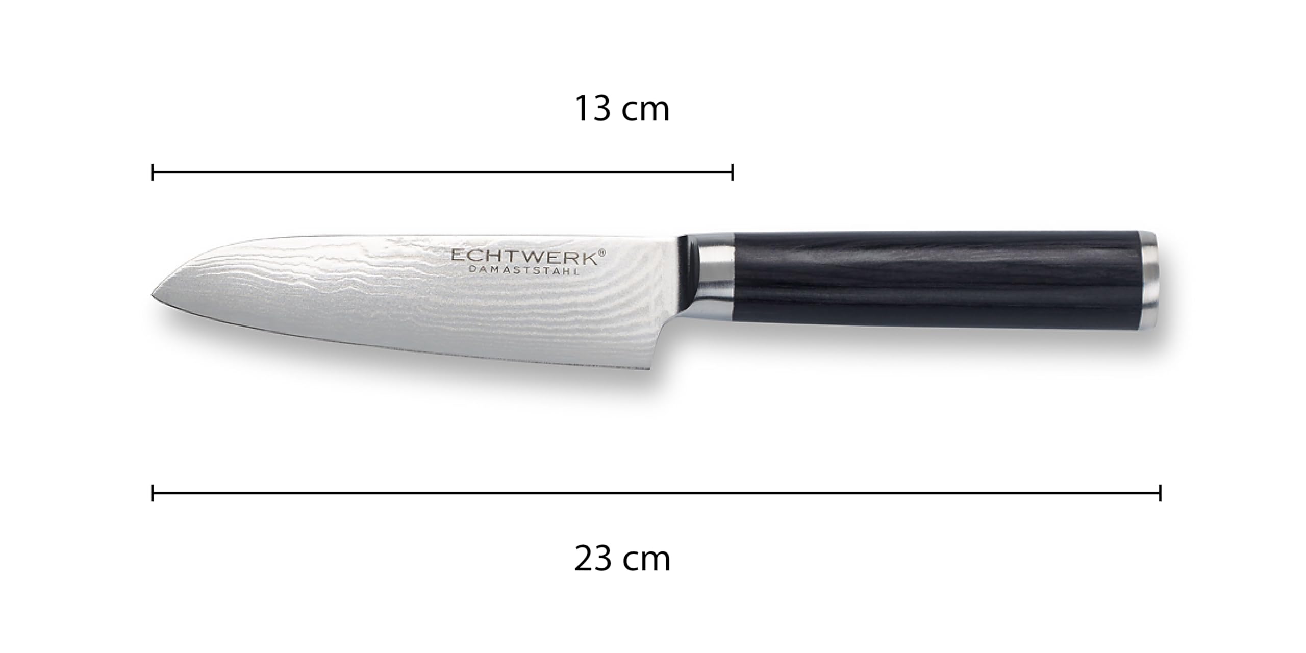ECHTWERK Coltello Damasco, piccolo coltello santoku, coltello tradizionale giapponese, coltello da chef, coltello da cucina, lama affilata per tagli precisi di carne, pesce e verdure