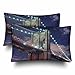 Set di 2 Federe Cuscini, Primo Piano del Ponte di Brooklyn sopra L'East River New York City Federa Cuscino Decorativo Fodere per Cuscino per Divano Auto Campeggio 40X60Cm