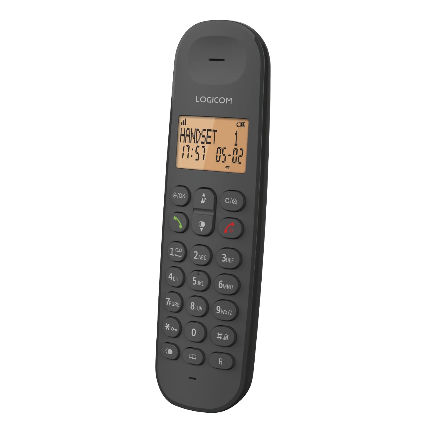 Logicom ILOA 100 Téléphone Fixe sans Fil sans Répondeur - Solo - Téléphones analogiques et dect - Noir