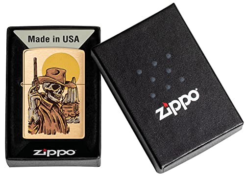 Encendedor Zippo Wild West Diseño Bronce cepillado miniatura 6