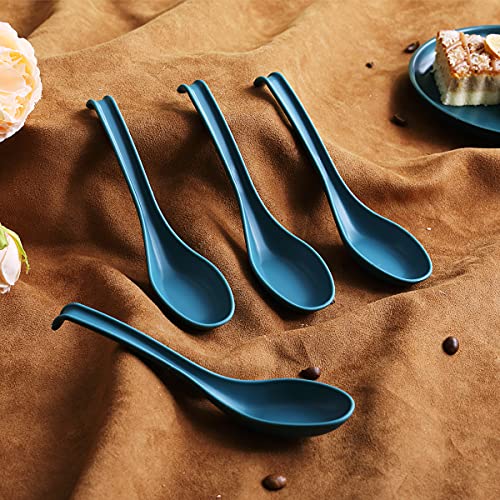 Evanda Soup Spoon, Eco Friendly Dinner Spoon,Made Of Food Grade Pp, Bpa Free,Easy Clean,Dishwasher Safe Set Of 12(Navy Blue) #TOP2