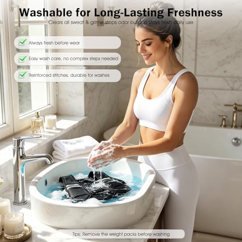Image of Adjustable Washable Weighted Vest for Women Men, Flexible Cushioning & 4-Layer Breathable Fabric, V-Neck for Walking, Running & Strength Training