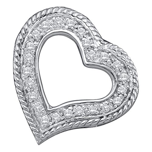 Sonia Jewels 0.18 cttw. Round Diamond Ladies Fashion Heart Pendant 10K White Gold