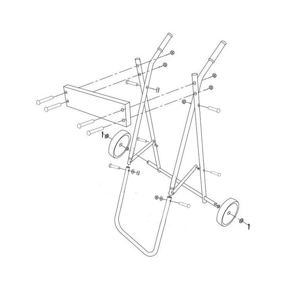 Garvee Chariot Pliable en Acier pour Moteur Hors-Bord Charge 85 KG | Modèle Robuste à Roulettes, Idéal pour Transport, Réparation et Entretien des Moteurs de Bateau, Accessoire Nautique, Noir