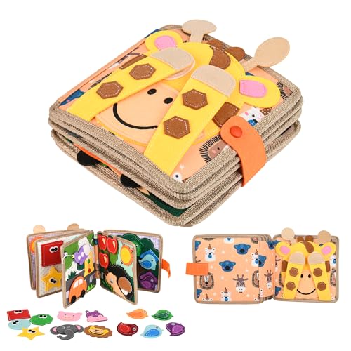 Quiet Book 2 Jahre,Stille Buch aus Weichem Filz für frühe Bildung,Feinmotorik,Busy Board Montessori Spielzeug Ab 2 3 4 5 6 Jahre Junge Mädchen Geschenk Activity Board Baby Sensorik Spielzeug