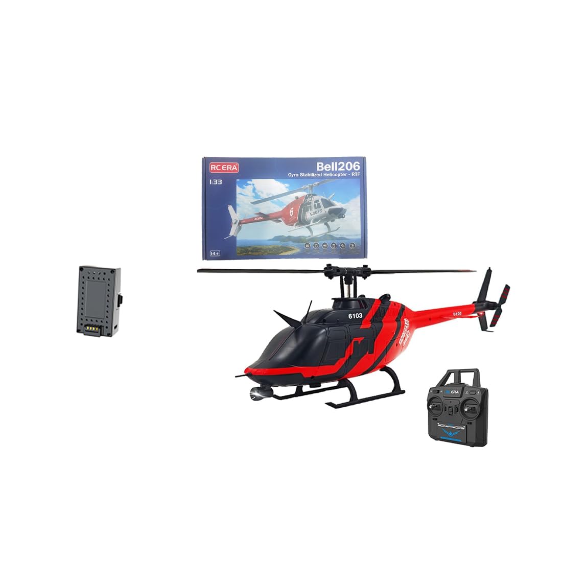 RC ERA C138 RC helikopter, skala 1:30, 6-kanałowy helikopter RC Flybarless z utrzymaniem wysokości i przepływem optycznym, zdalnie sterowany samolot 2,4 G z lotem 3D dla dorosłych - 3 baterie