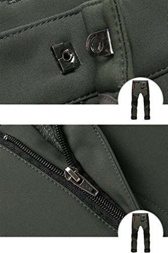 Micosuza Hiking Trousers Men Waterproof Zip Off Walking Long Length Pants Breathable Lightweight Green - Image 4